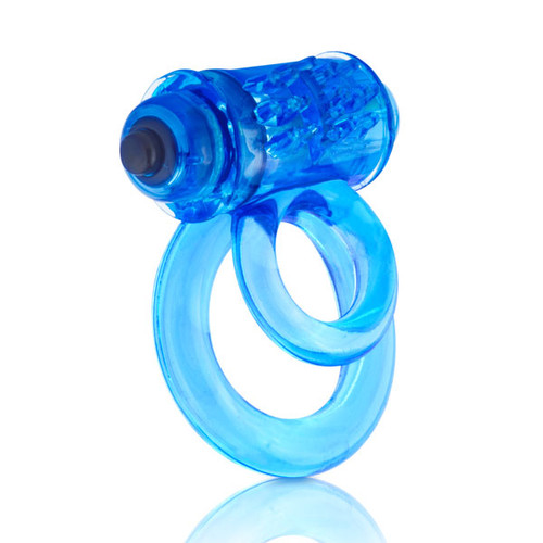 Screaming O DoubleO 6 Vibrating Love Ring Erection Enhancer & Testicle Support Blue